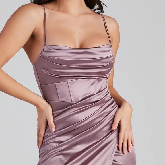 Windsor Satin Wrap Midi Dress - Picture 3 of 8